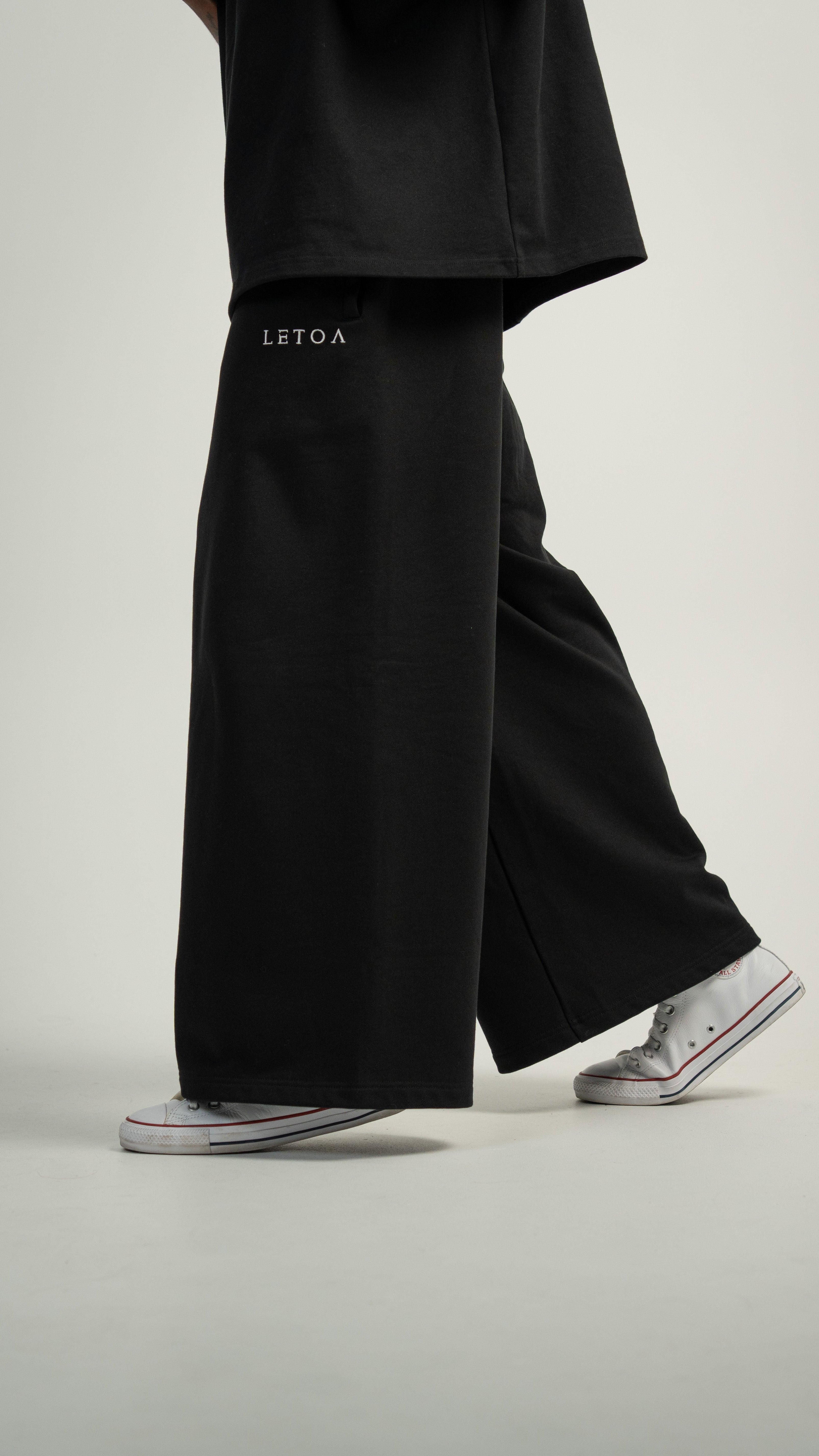 Rise of the Toa Wide Leg Sweatpants - Black